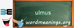 WordMeaning blackboard for ulmus